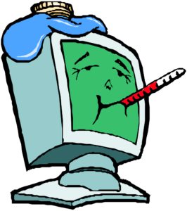 Sick Computer Illustration